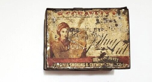 RARE Off White B. F. Gravely’s Best Flue Cured Plug Cut Empty Tobacco Tin