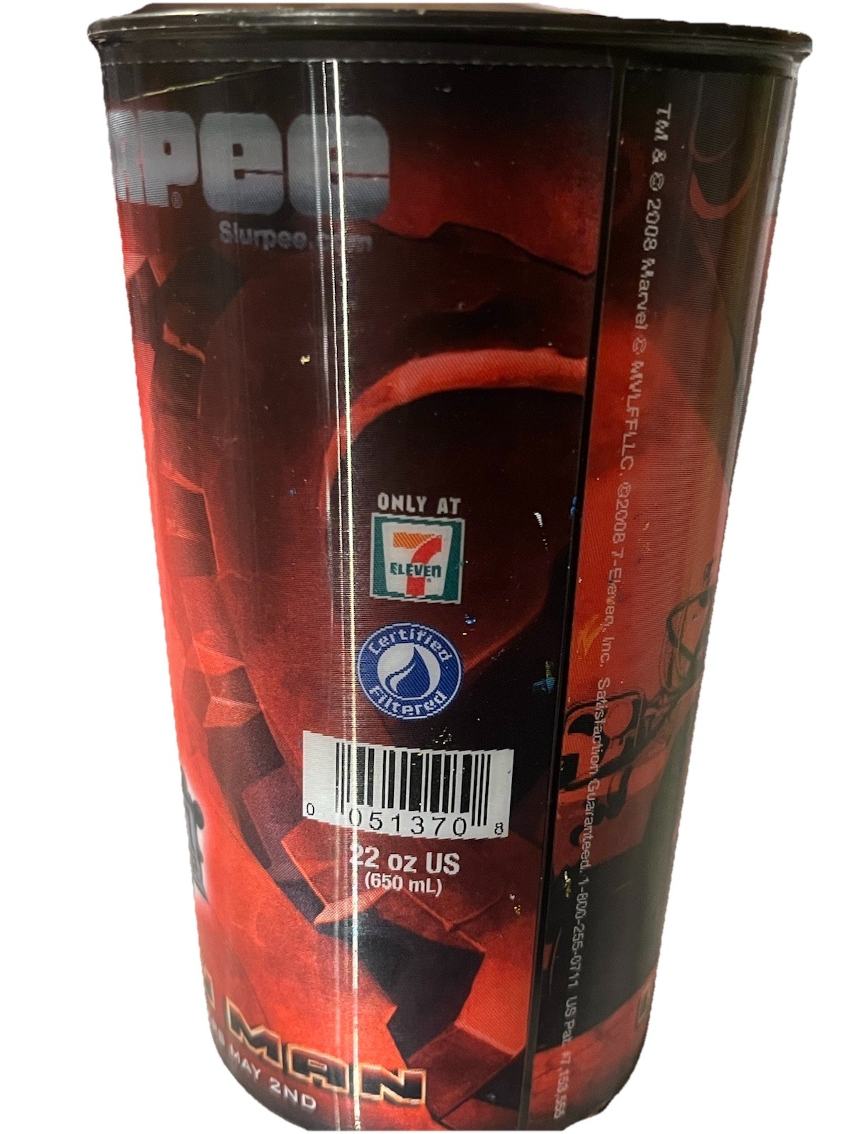 Vintage Marvel Iron Man Slurpee Cup 7-11 Hologram 2008 Tumbler MCU Promotional