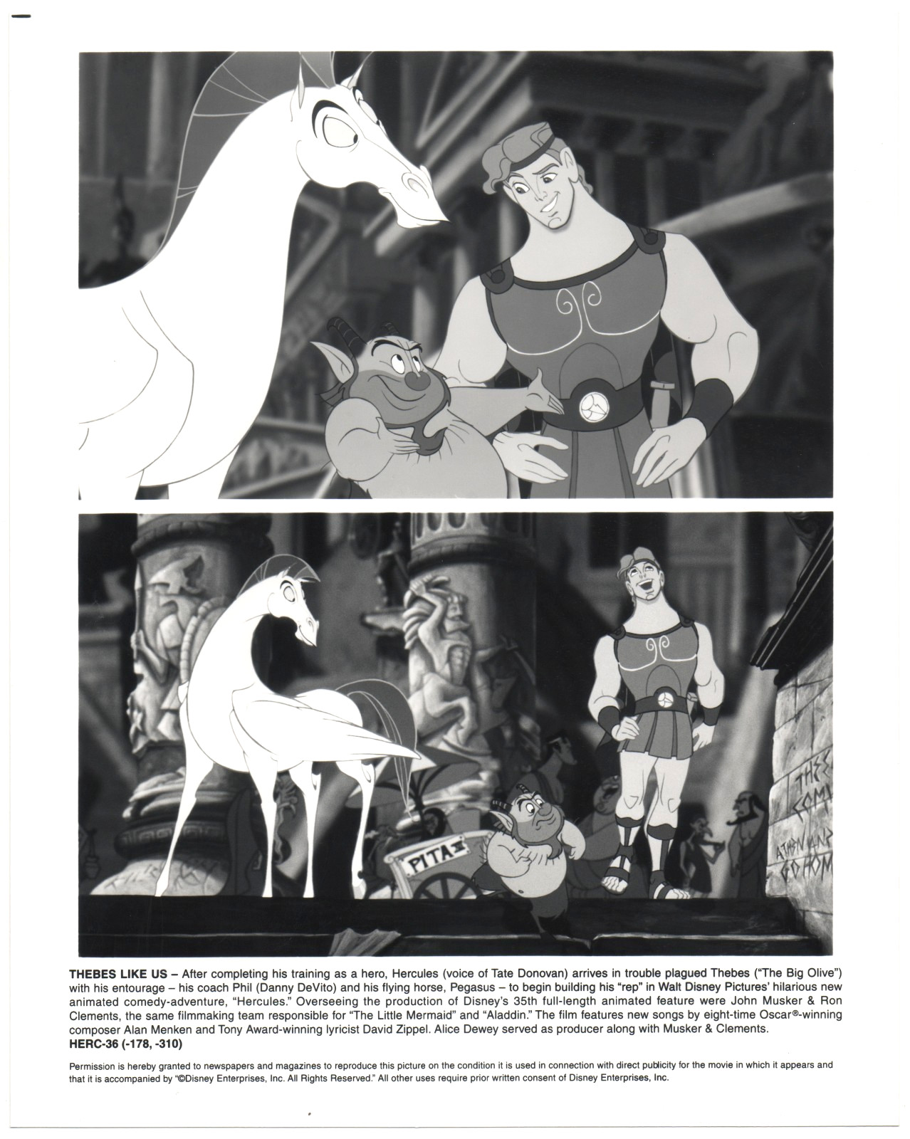 HERCULES ⚡ Orig. 8×10″ NM Movie Still Photo 1997 DONOVAN DEVITO WOODS DISNEY #3