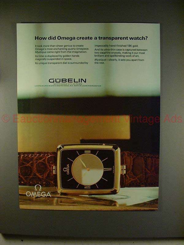1981 Omega Mystique Watch Ad – A Transparent Watch!!