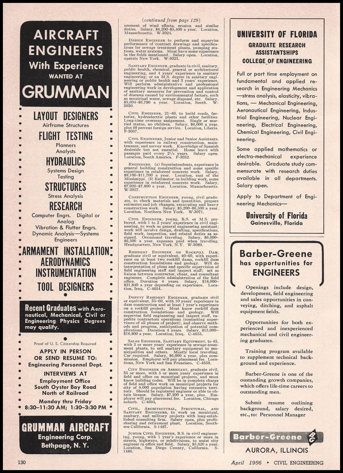 1956 University Of Florida College Of Engineering Graduate Research Print Ad