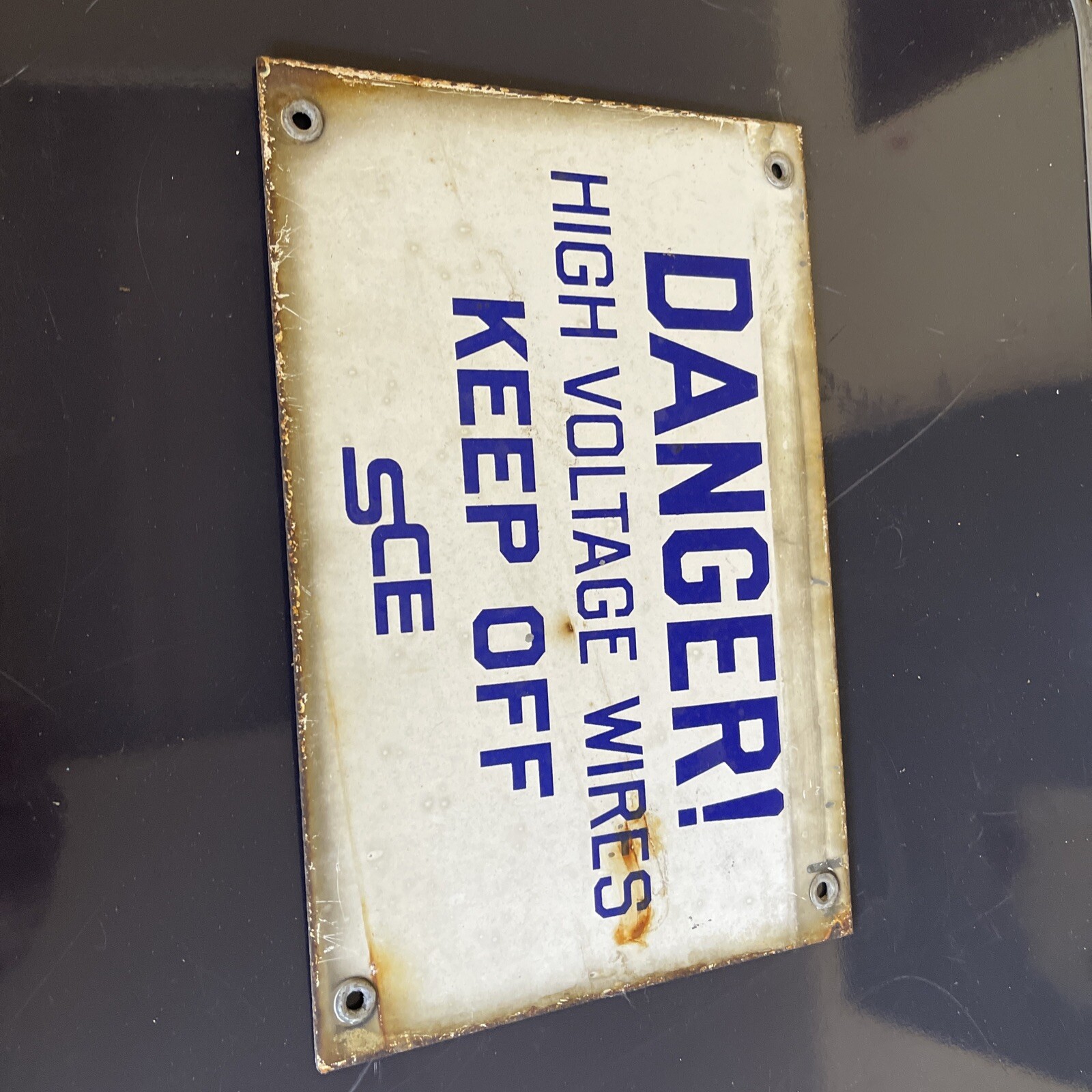 Early Porcelain Sign Danger High Voltage Keep Off Southern California Edison