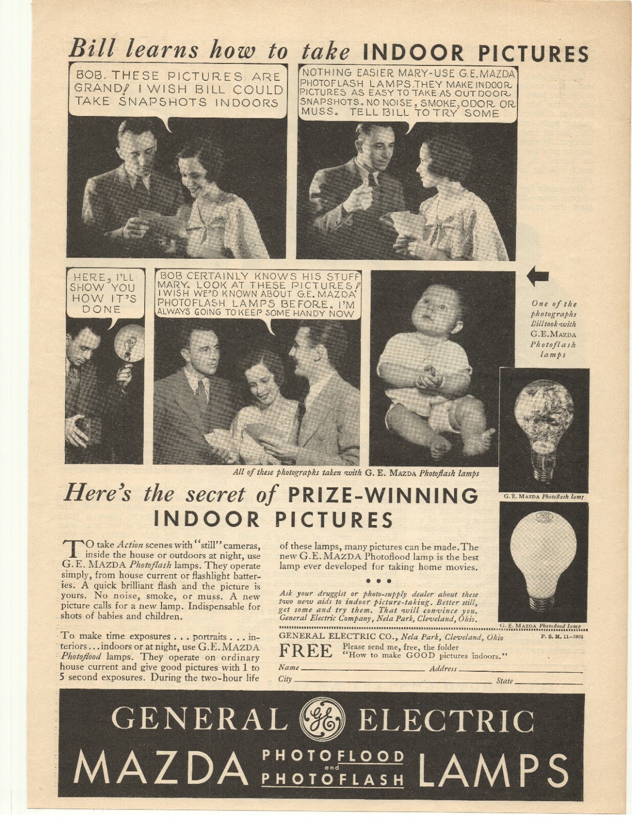 1932 General Electric Mazda Lamps Advertisement Cleveland, Ohio