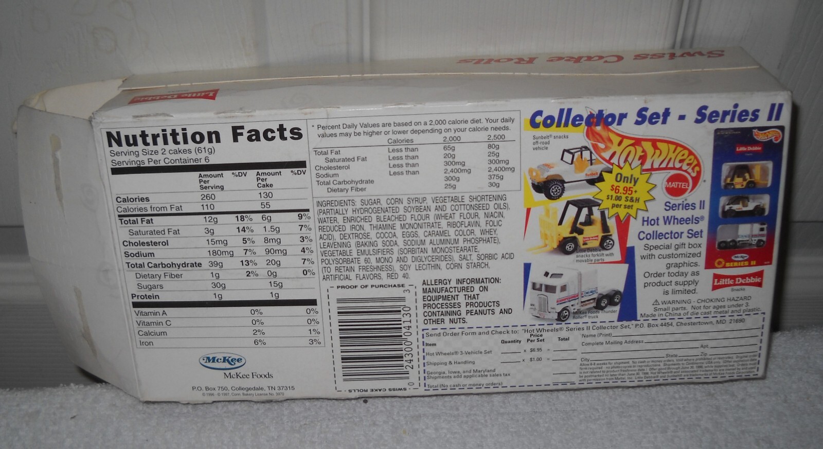 #12112 Little Debbie Swiss Cake Rolls BOX ONLY Advertisement Hot Wheels Giftset