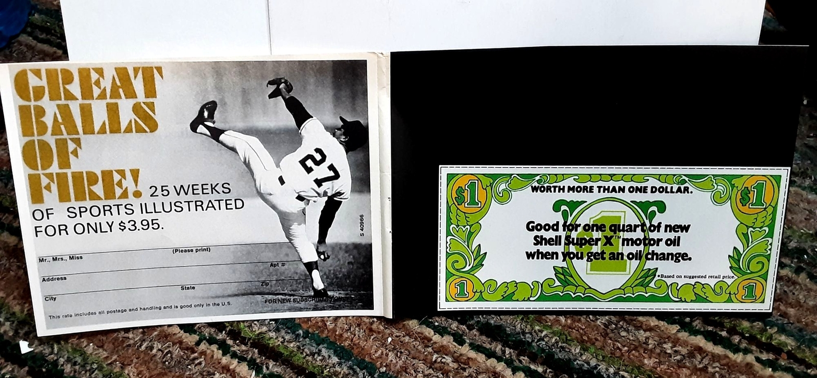 1971 Sports Illustrated Juan Marichal Giants Shell Oil Mail In Original Print Ad