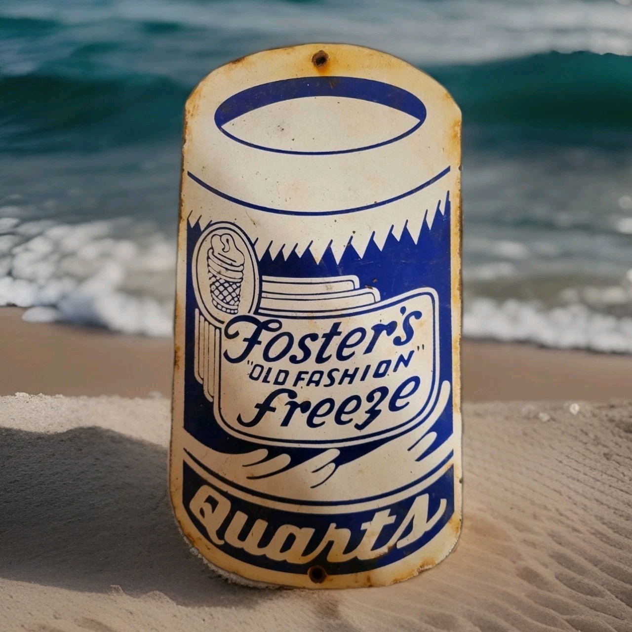 Vintage Foster’s Freeze Porcelain Sign Dairy Queen California 12″ X 6″ Gas Oil