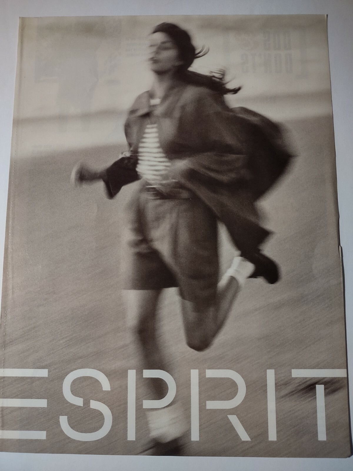 Vintage 1990s Print Ad Esprit Fashion Apparel Running Motion Blur