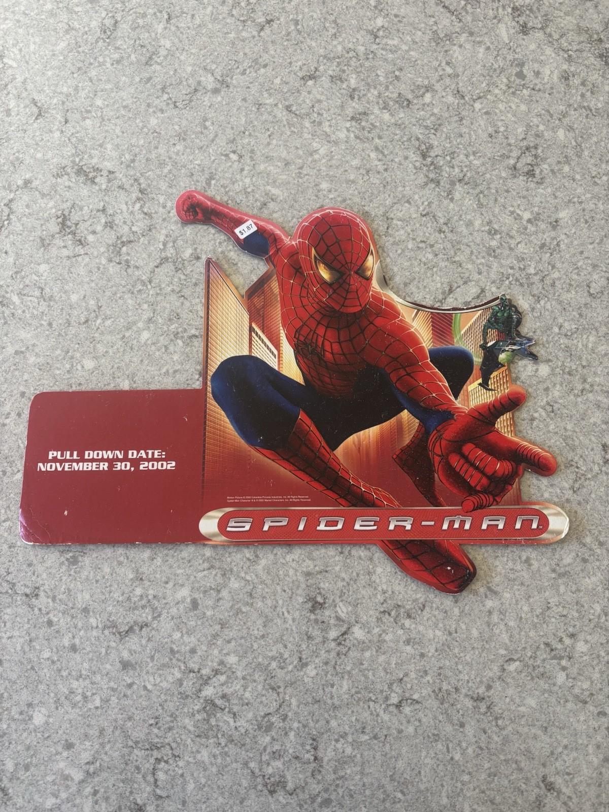 2002 TWO-SIDED Store Sign SPIDER-MAN w/ Green Goblin (READ DESCRIPTION)
