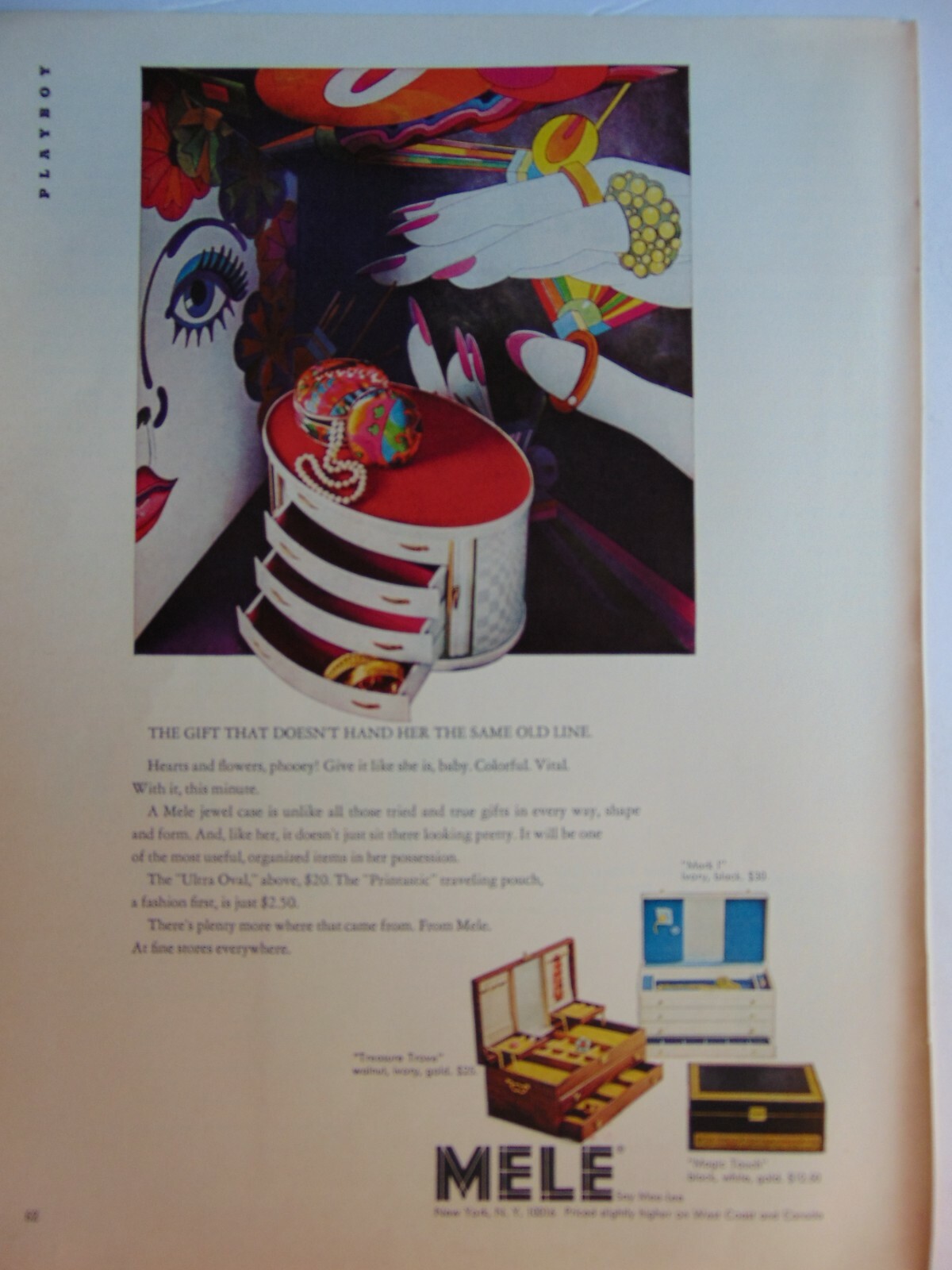 1968 MELE JEWEL CASE vintage print ad