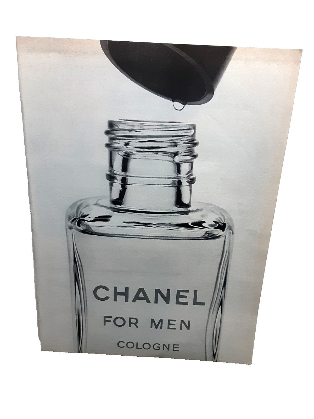 1977 Chanel Men’s Cologne Minimalist Black White Print Ad