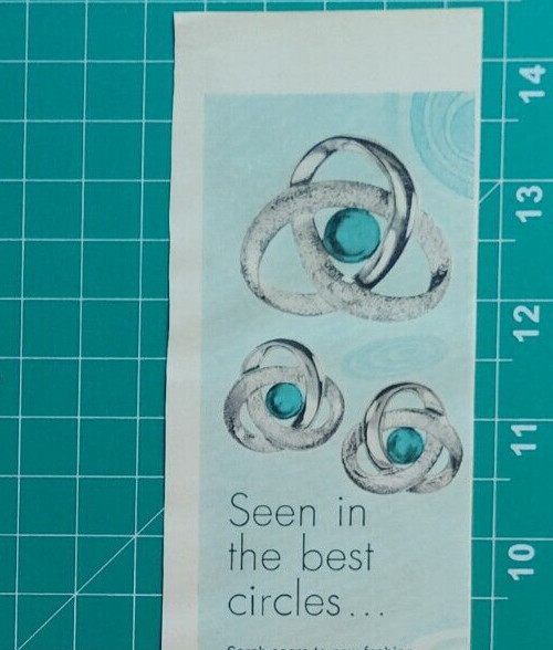 Vintage Ad Seen In Best Circles Sarah Coventry Fine Fashion Jewelry Earrings Pin
