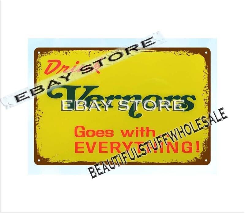 VERNORS GINGER ALE Goes With Everything metal tin sign wall painting
