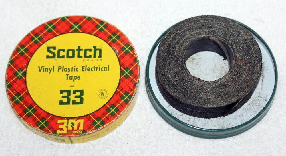Vintage Scotch 3m No. 33 Roll of Vinyl Plastic Electrical Tape in Plaid Tin