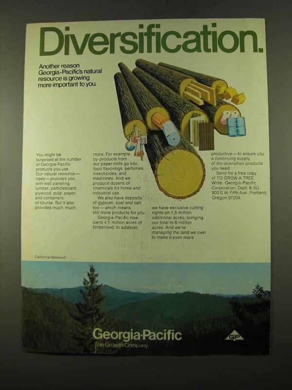 1975 Georgia-Pacific Wood Products Ad – Diversification