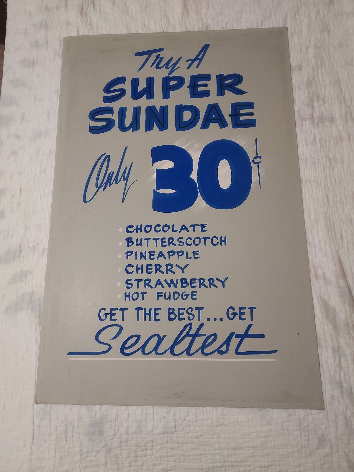 Sealtest Ice Creme hand painted sign advertisement.