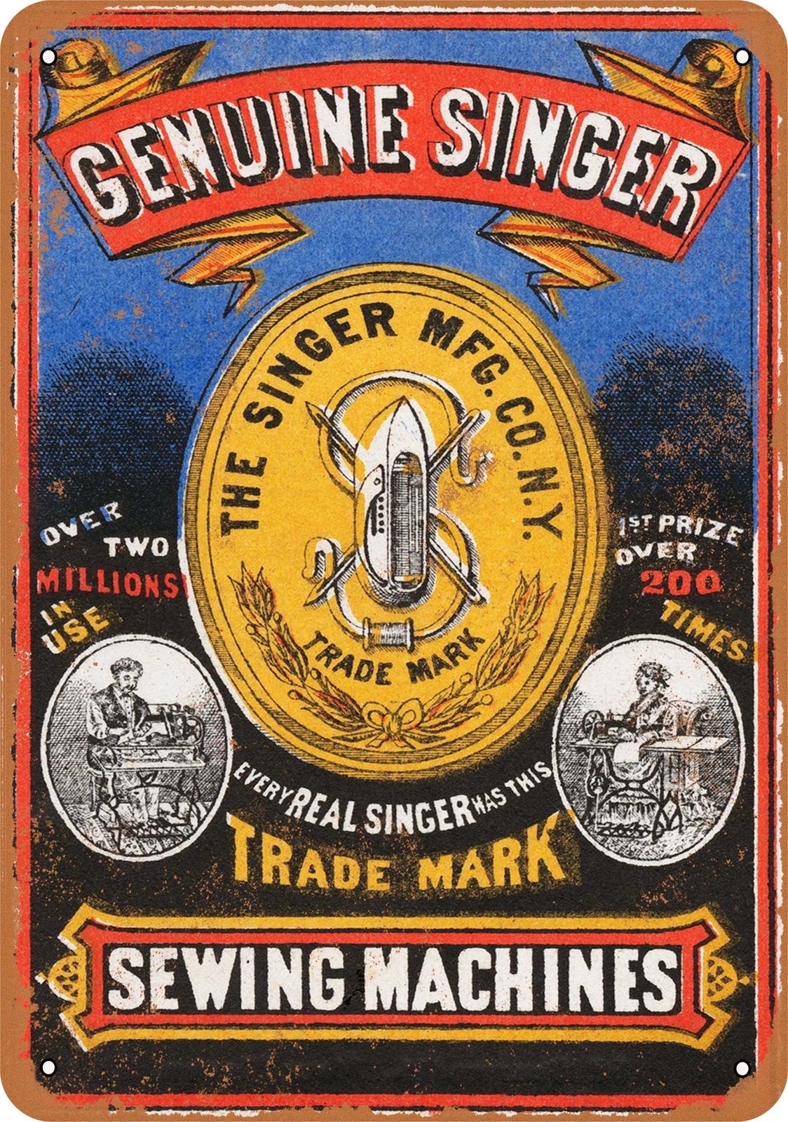 METAL SIGN – Singer Sewing Machines – Vintage Look Reproduction