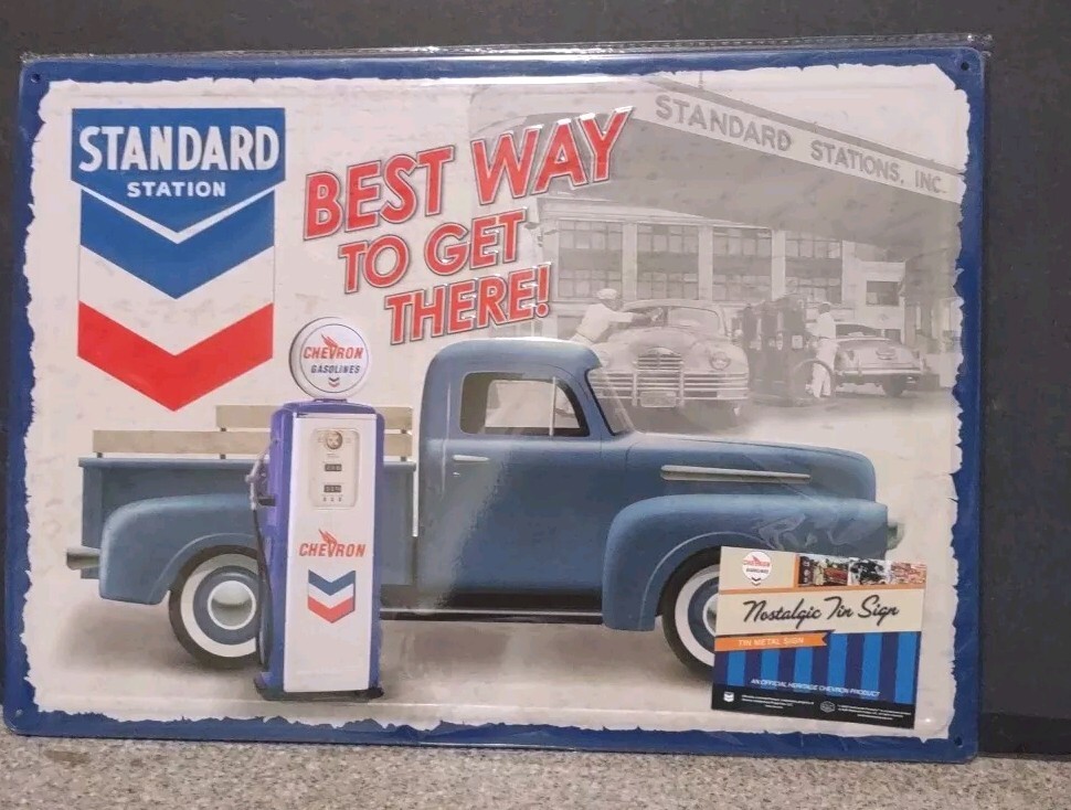 STANDARD STATION BEST WAY TO GET THERE! Nostalgic Tin Sign