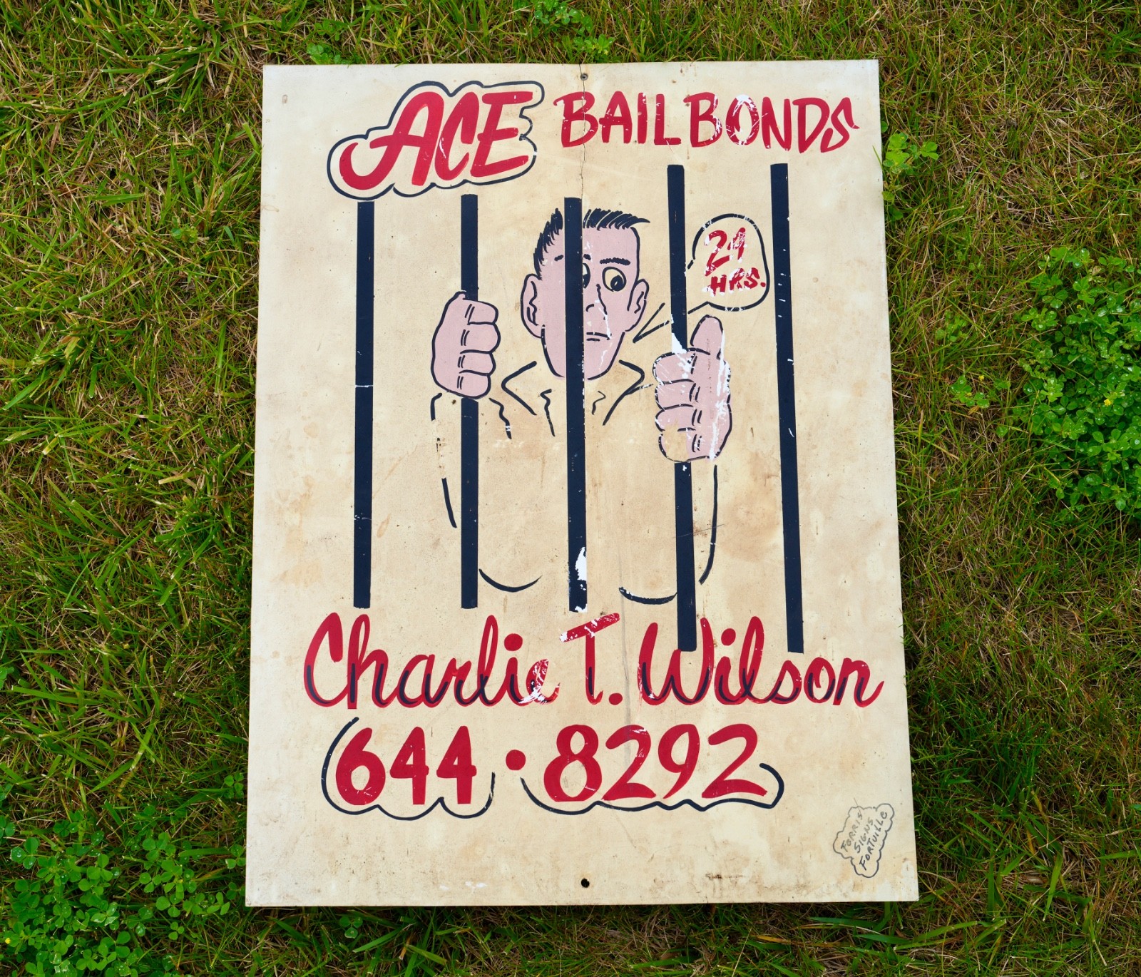 Vintage Jail House ACE Bail Bonds Prison Sign Original