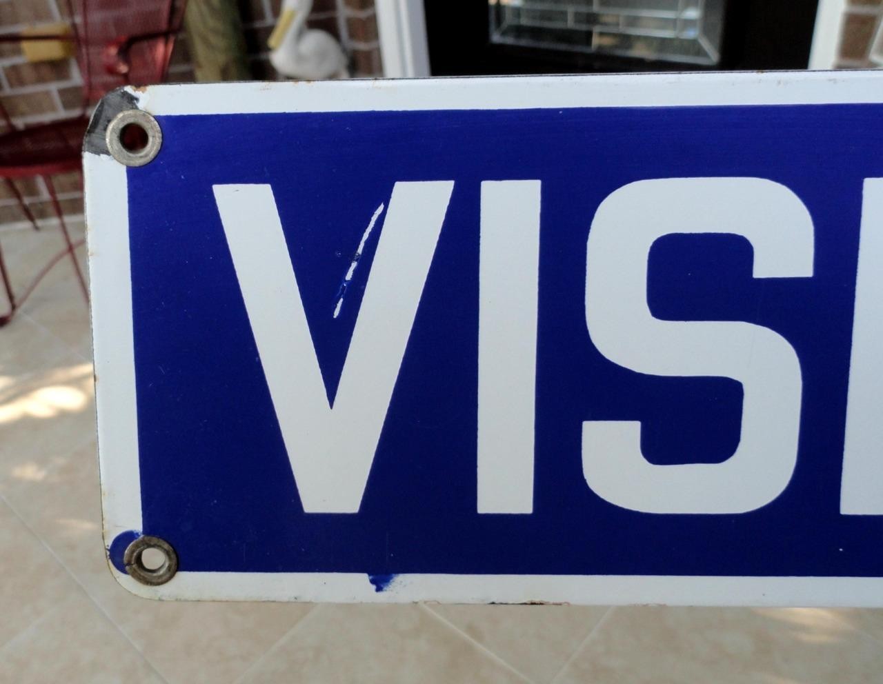 original vintage Visitors Online PORCELAIN Ready Made Sign Co. New York NY