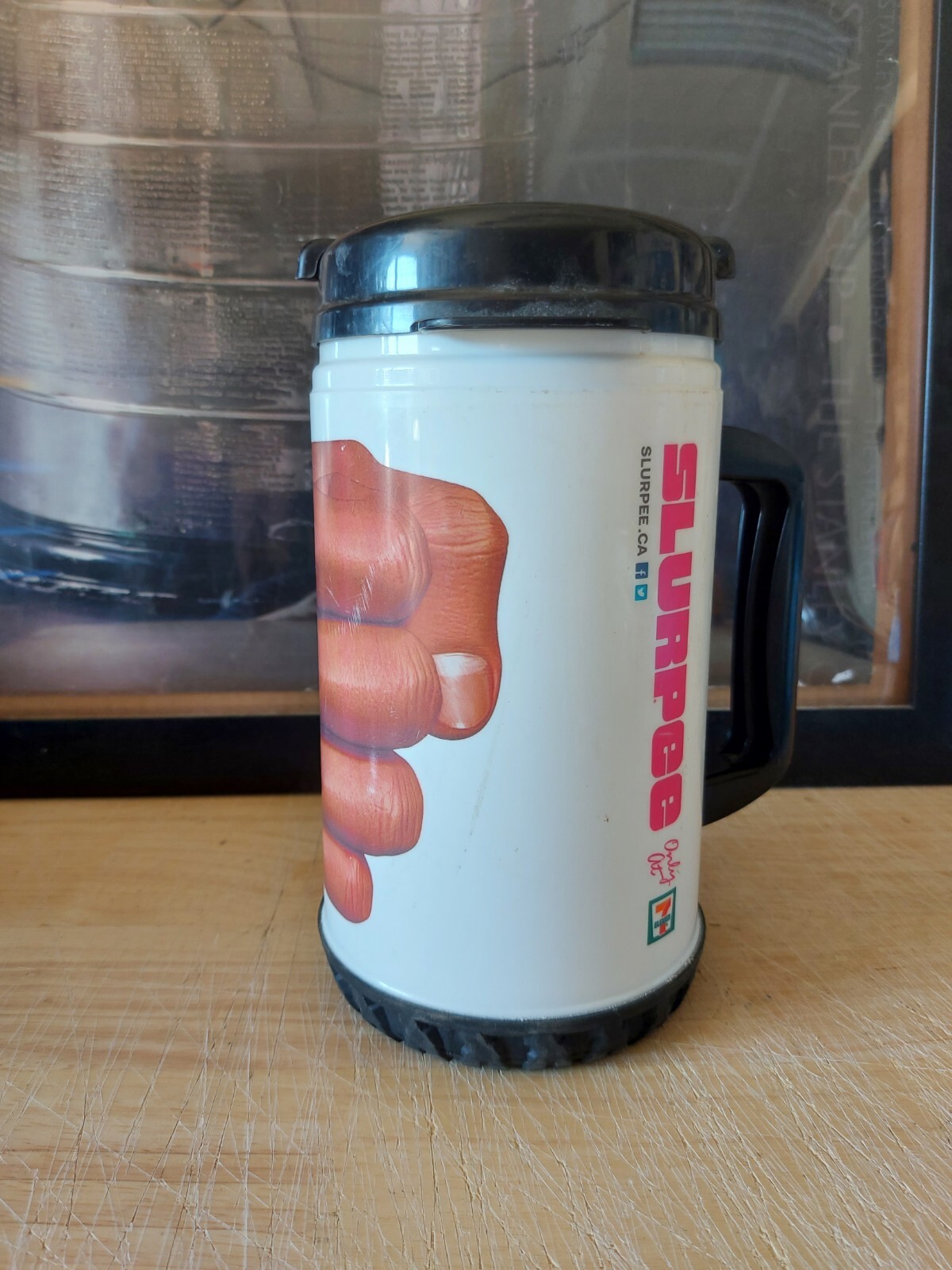 Vintage 7-11 Eleven Whirley Drink Works Slurpee Travel Cup Used Bigfoot