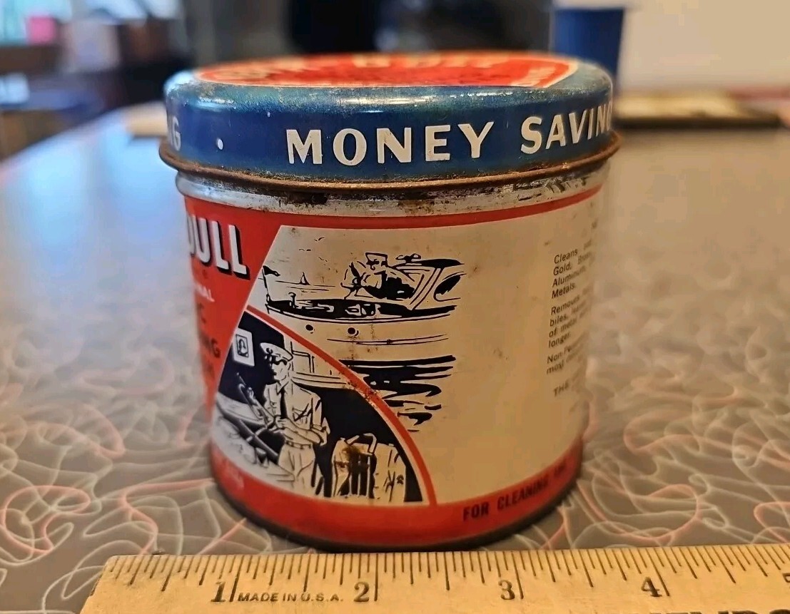 VINTAGE NEVR-DULL The Original MAGIC WADDING POLISH TIN CAN 5 Oz