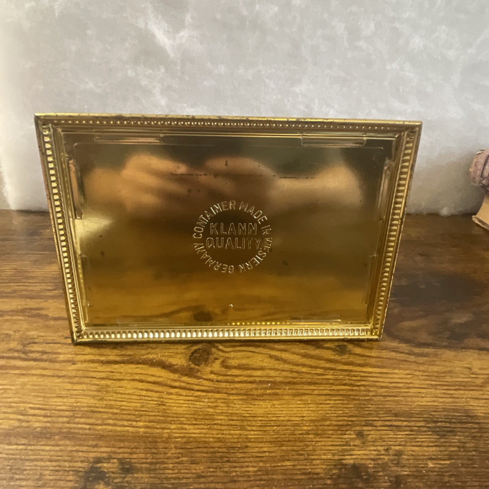 Vintage Klann Quality Biscuit Candy Metal Tin Hinged Lid Made Western Germany