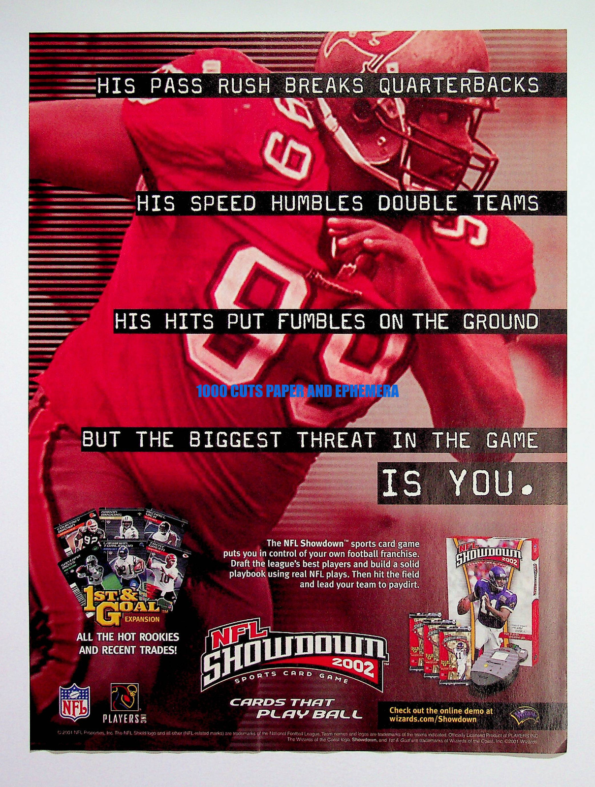 NFL Showdown 2002 Card Game Wizards of the Coast Print Magazine Ad Poster ADVERT