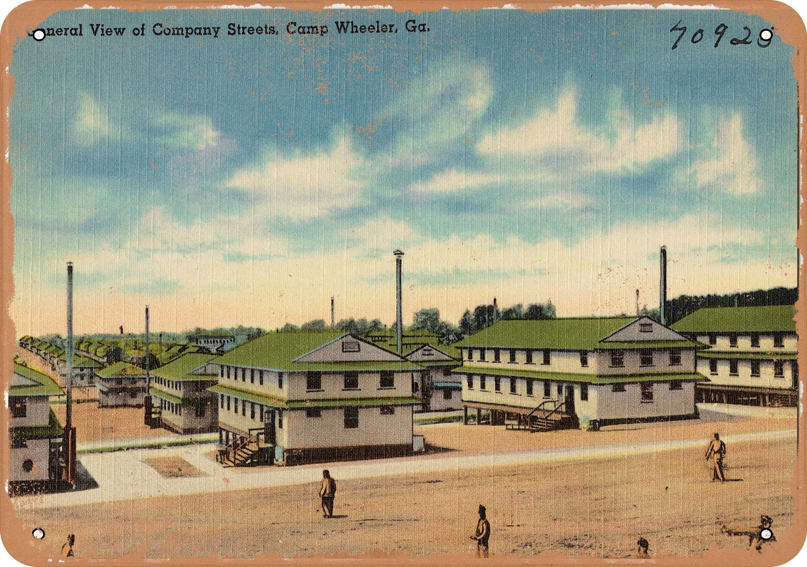 Metal Sign – Georgia Postcard – General view of company streets, Camp Wheeler,