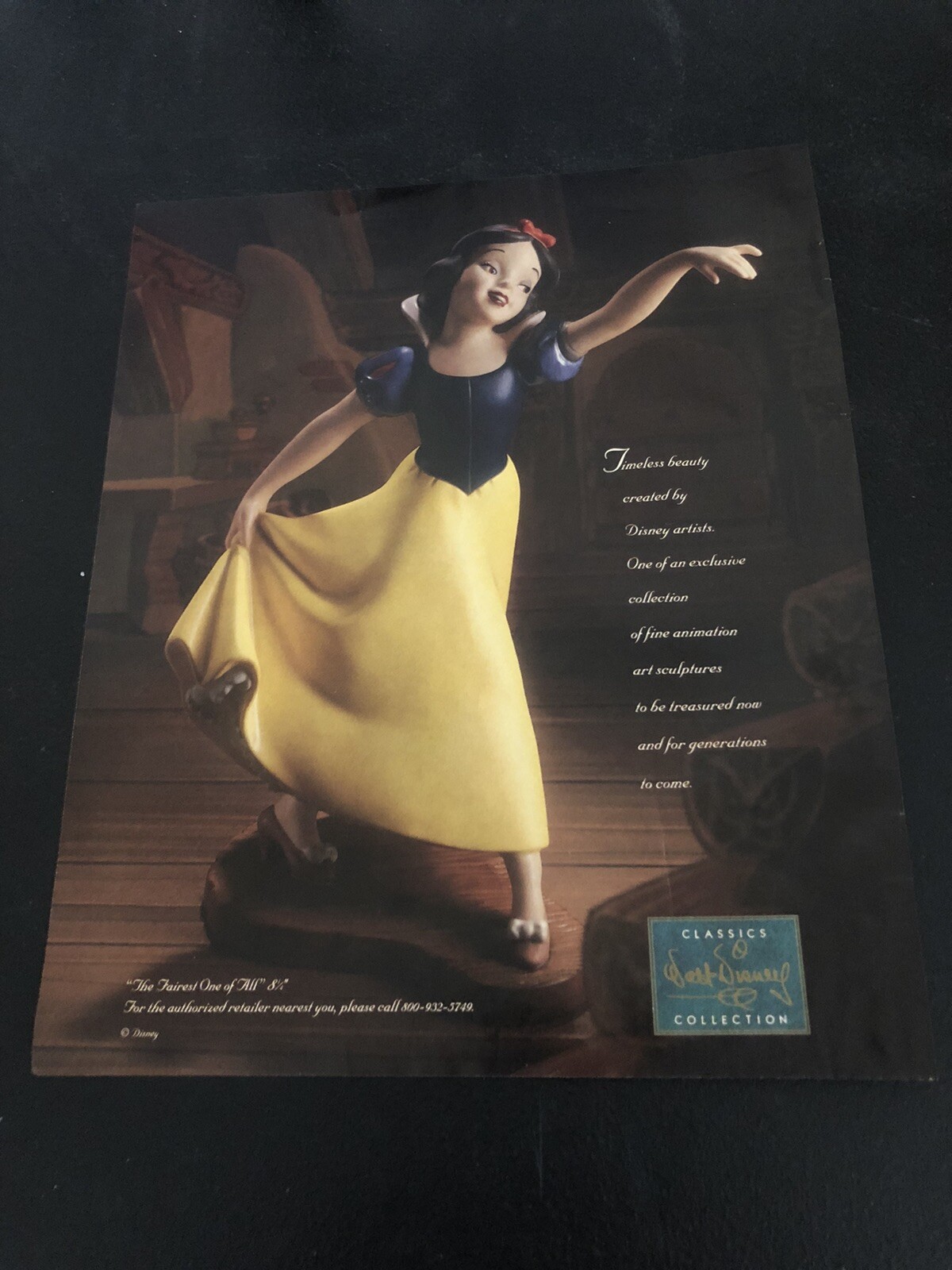 1995 SNOW WHITE Disney Collection Ad – Vintage Magazine Ad Clipping