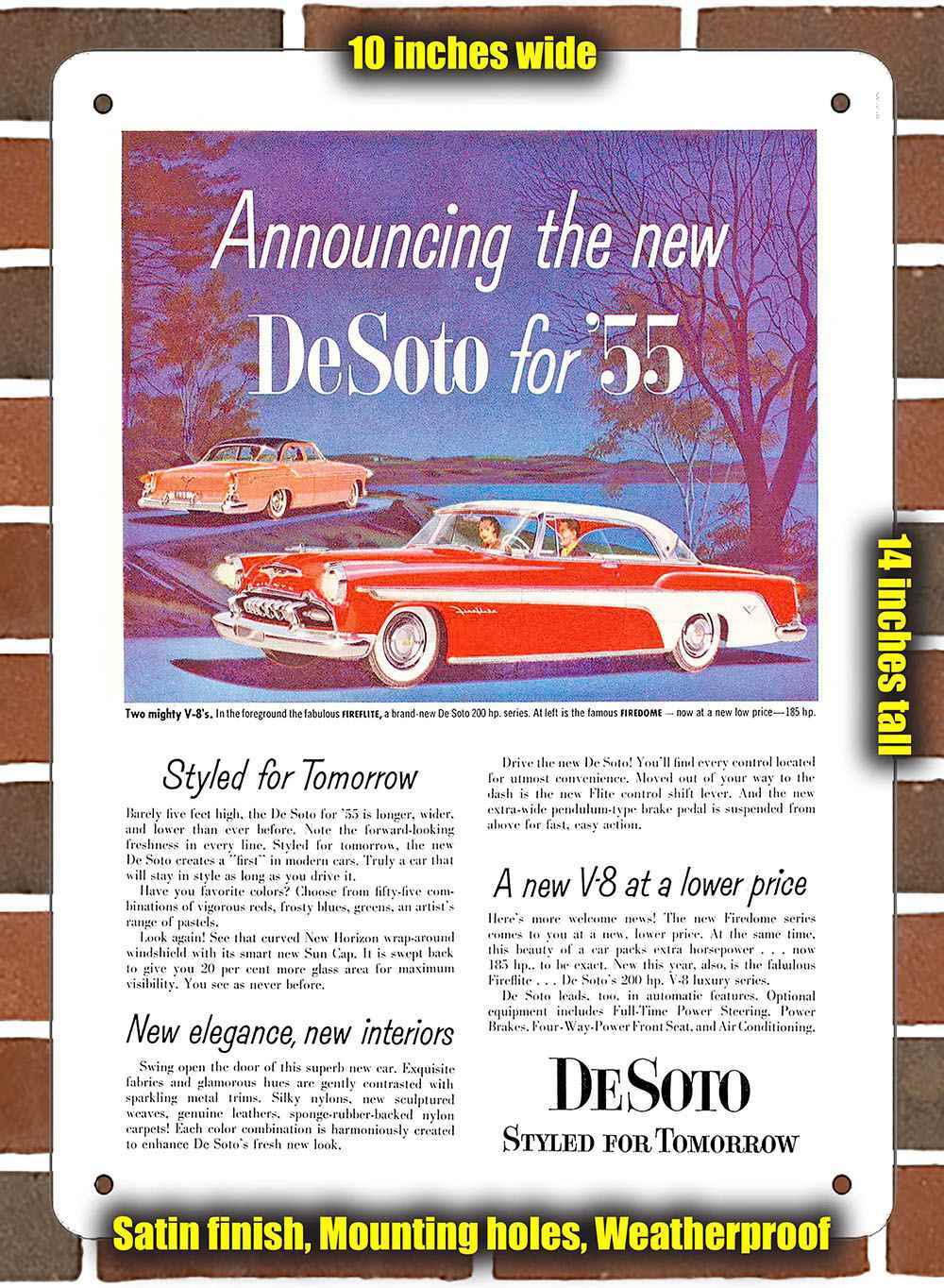 Metal Sign – 1955 De Soto Fireflite 3- 10×14 inches