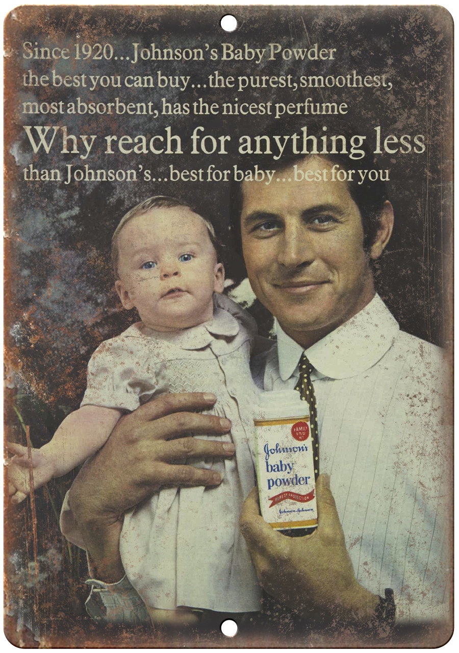 Johnsons Baby Powder Vintage Ad 12″ x 9″ Reproduction Metal Sign ZF128
