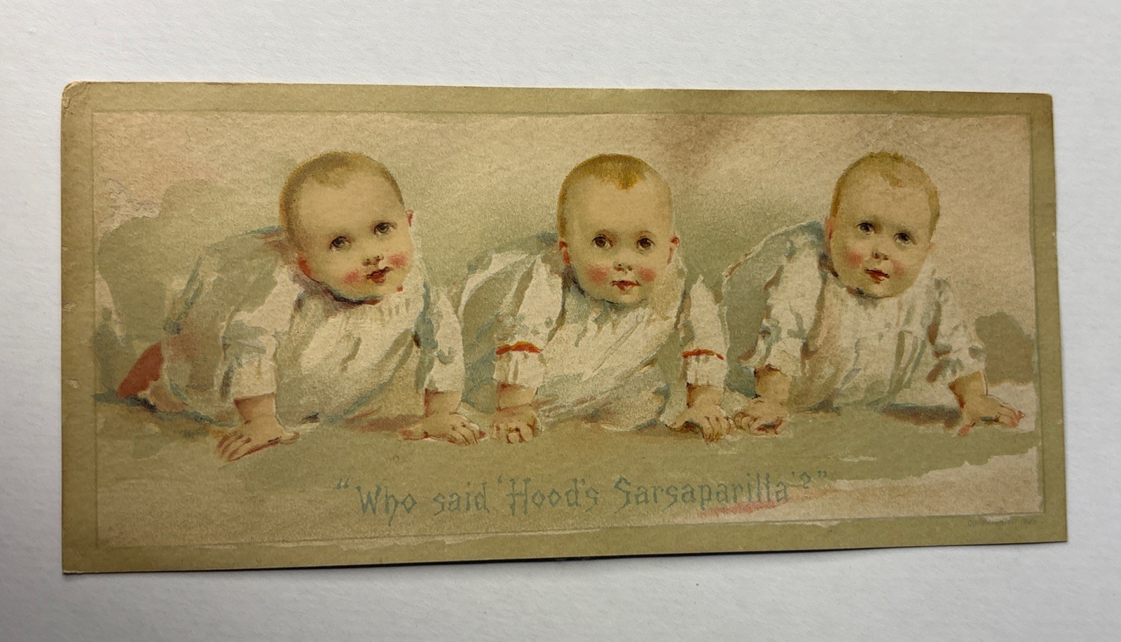 HOOD’S SARSAPARILLA WHO Said Hood’s Triplets Vintage Advertising Trade Card 0128