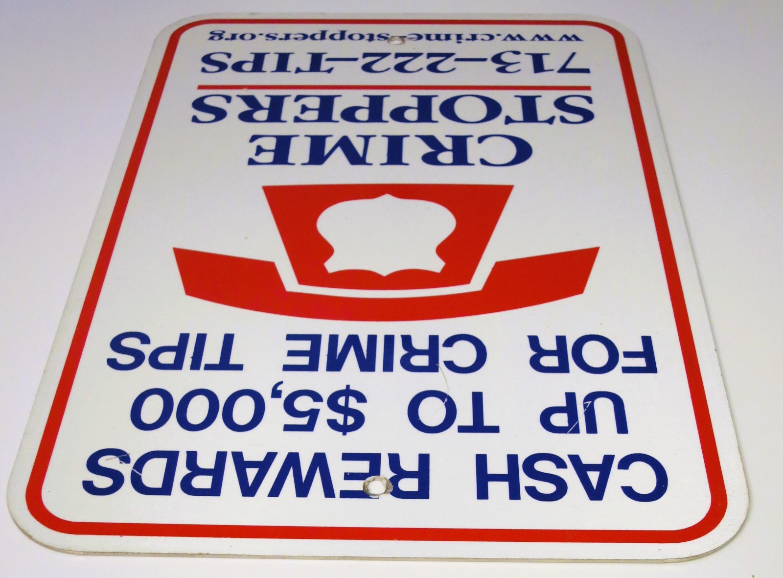 Crime Stoppers Houston Texas Cash Rewards for Crime Tips 18″ x 12″ Aluminum Sign