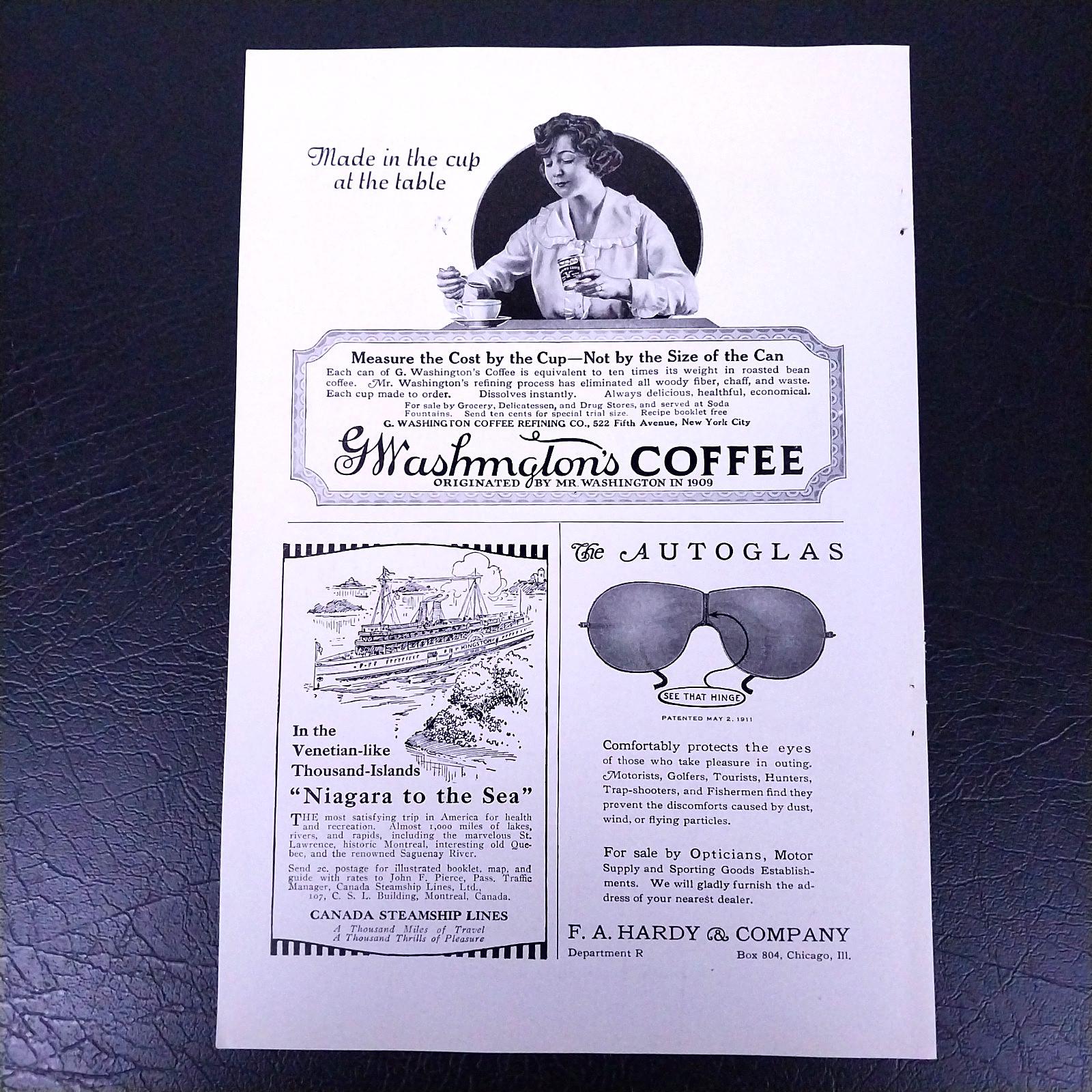 1921 Pepsodent Toothpaste Coffee Cruise & Sunglasses Original Vintage Print Ads