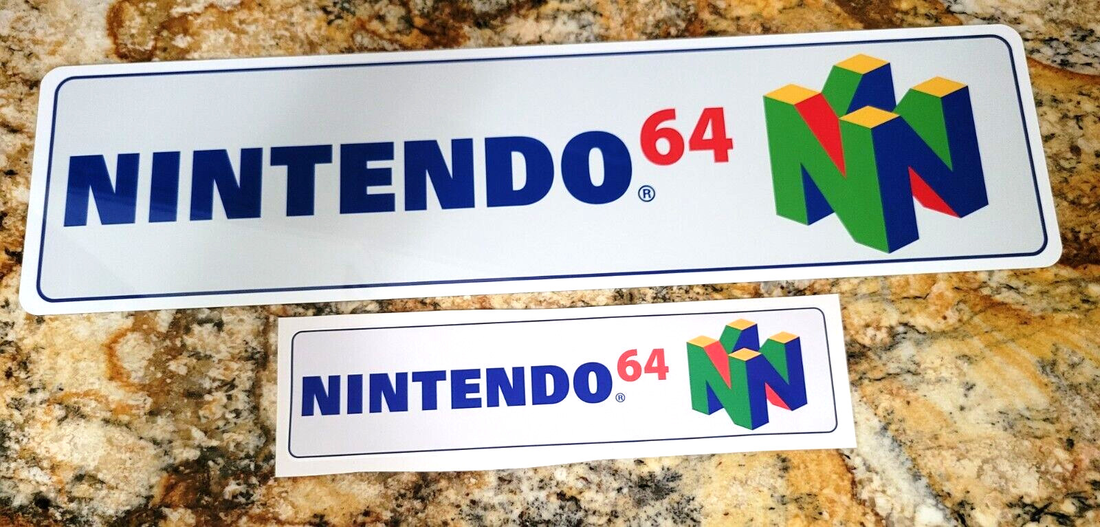 Nintendo 64 Aluminum sign 6″ x 23″ with free decal.