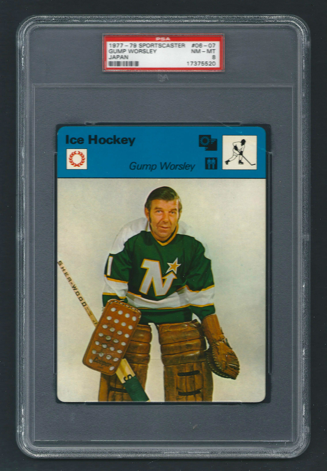 PSA 8 GUMP WORSLEY 1979 Sportscaster Hockey Card #06-07 JAPAN