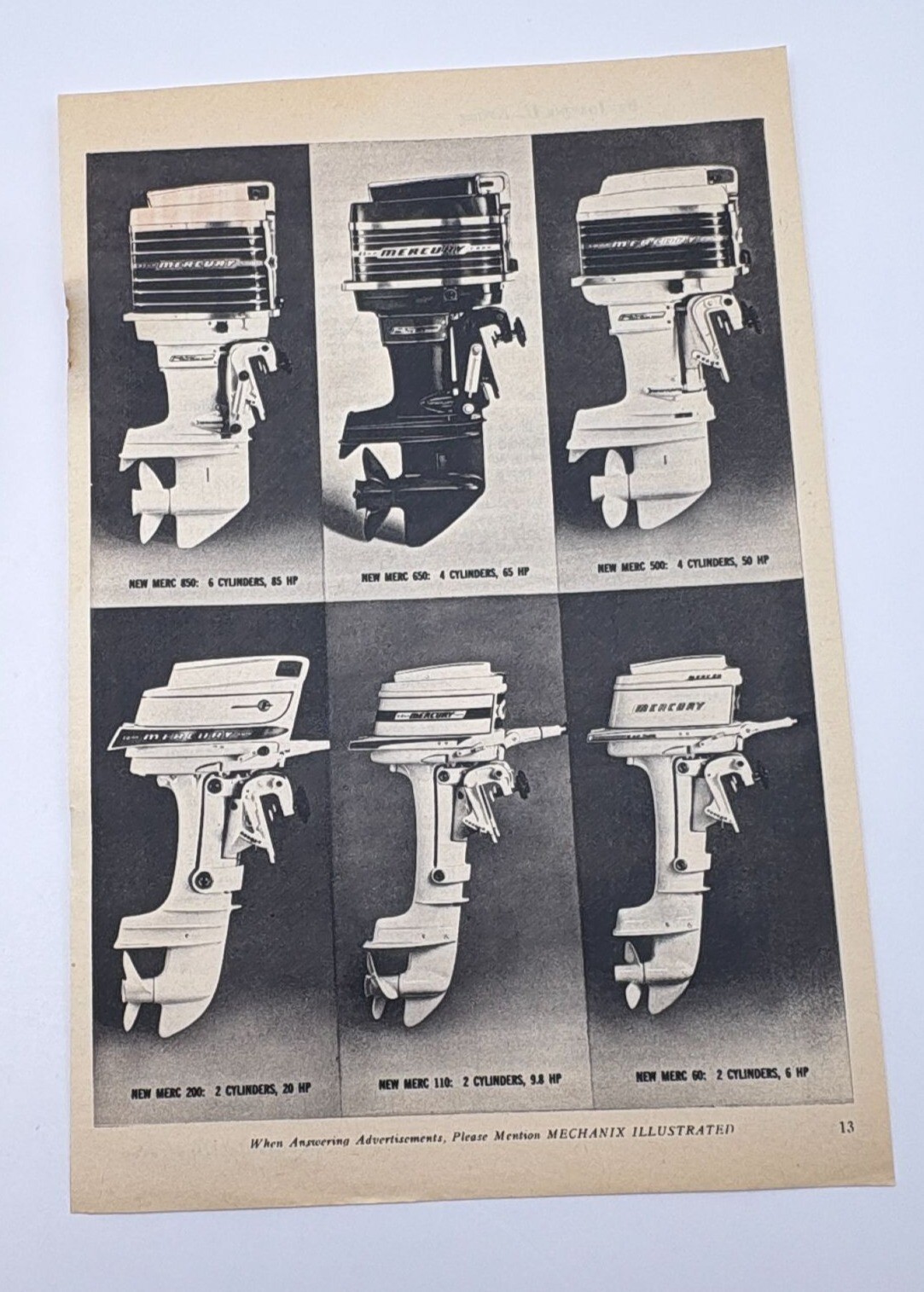 Mercury Outboards 1963 Models Vintage Print Ad 1960s Kiekhaefer Corp Boating