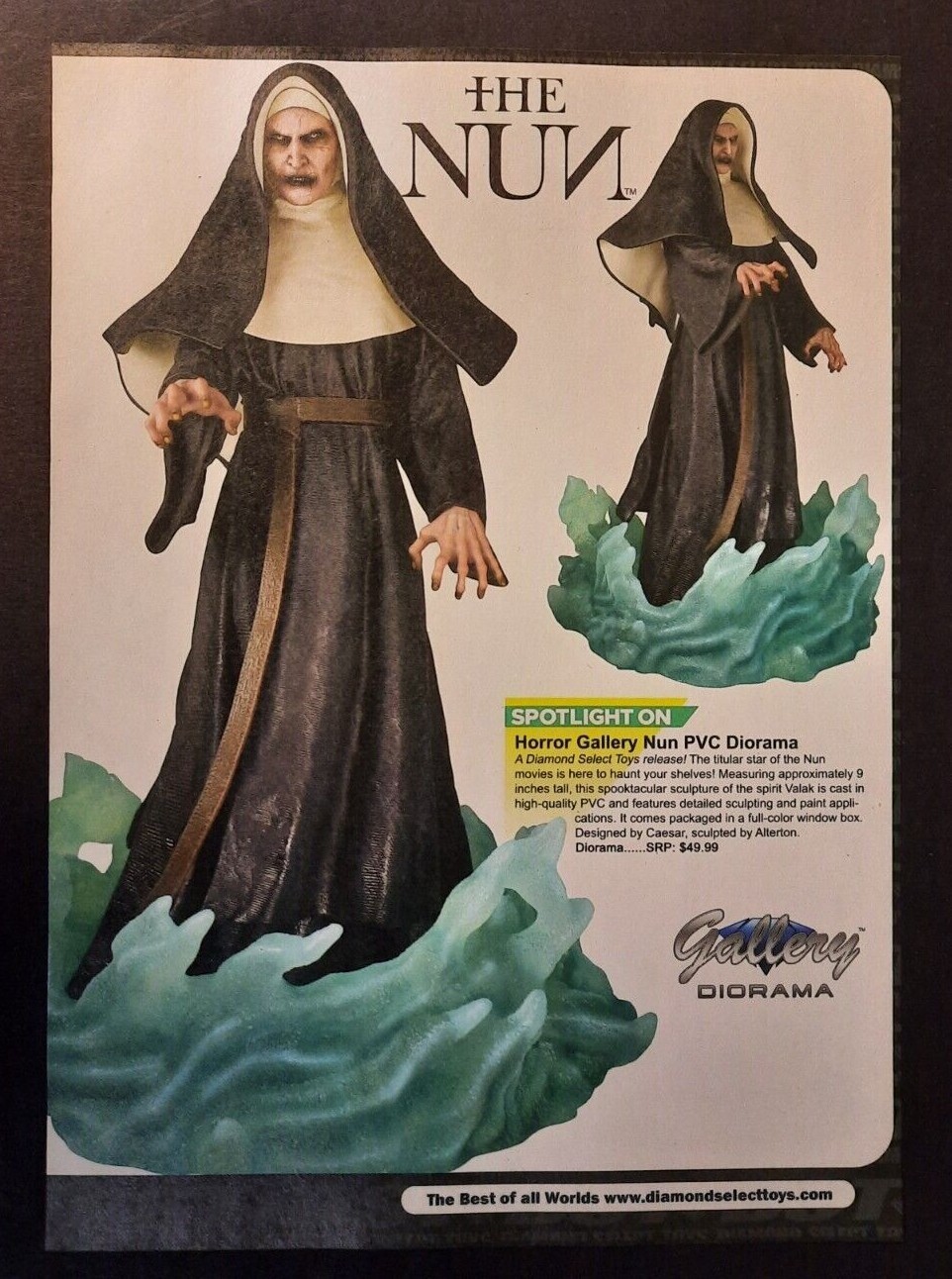 THE NUN Gallery PVC Diorama horror ~ Magazine Page PRINT AD