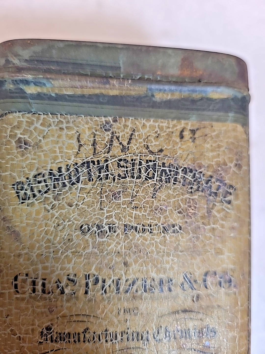 Antique Charles Pfizer & Co. 1 Pound Bismuth Subnitrate Litho Tin – Manhattan