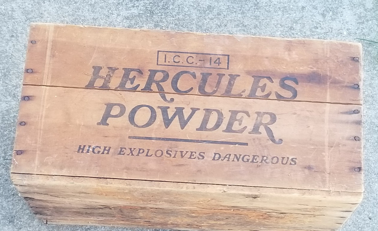 Vintage Hercules Powder ICC-14 Highly Explosive (Empty) Wood Crate Mining R1