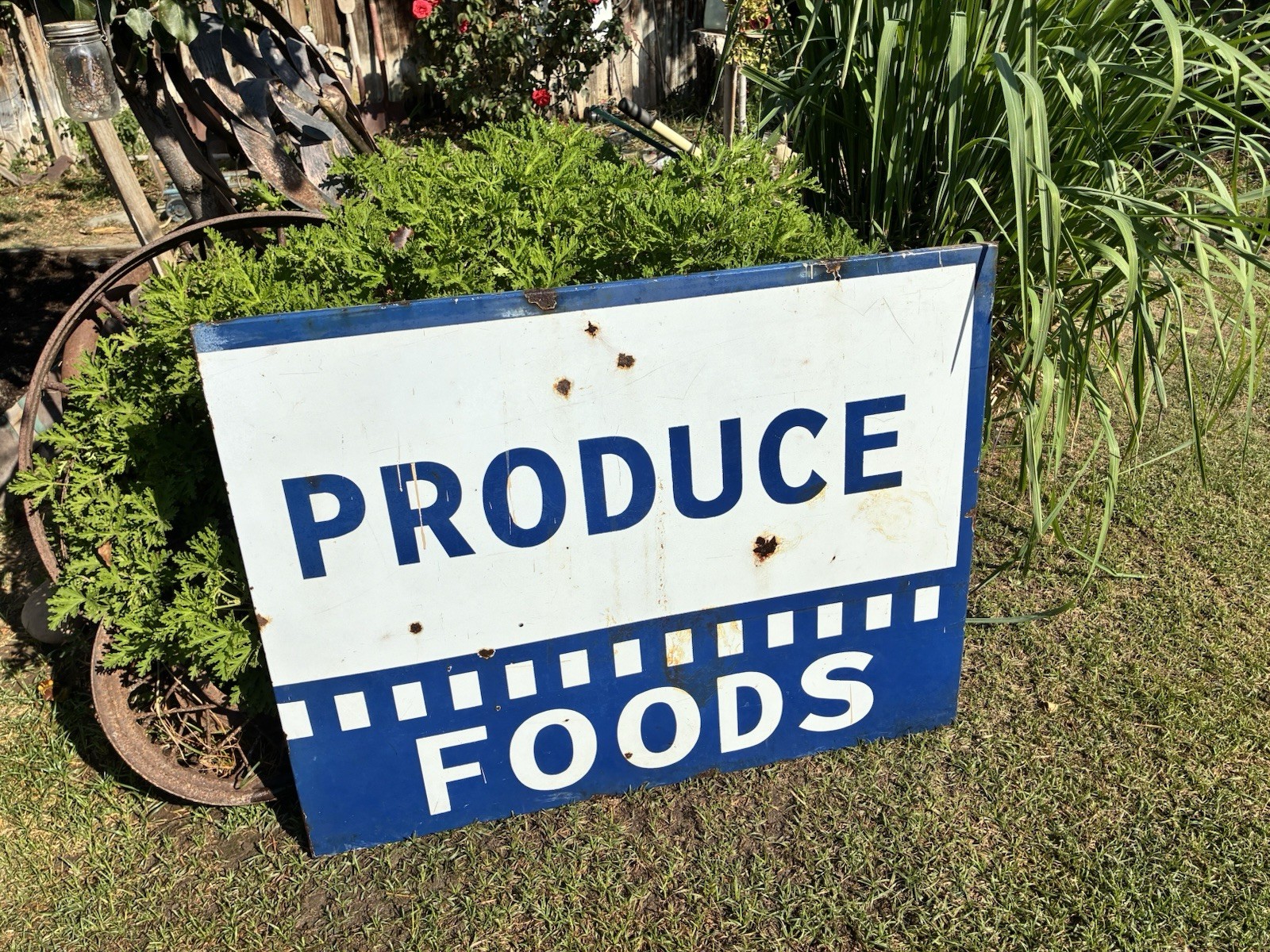 Vintage Cookie Cutter Porcelain Sign For Retired Market Produce 34” X 44” X 1”