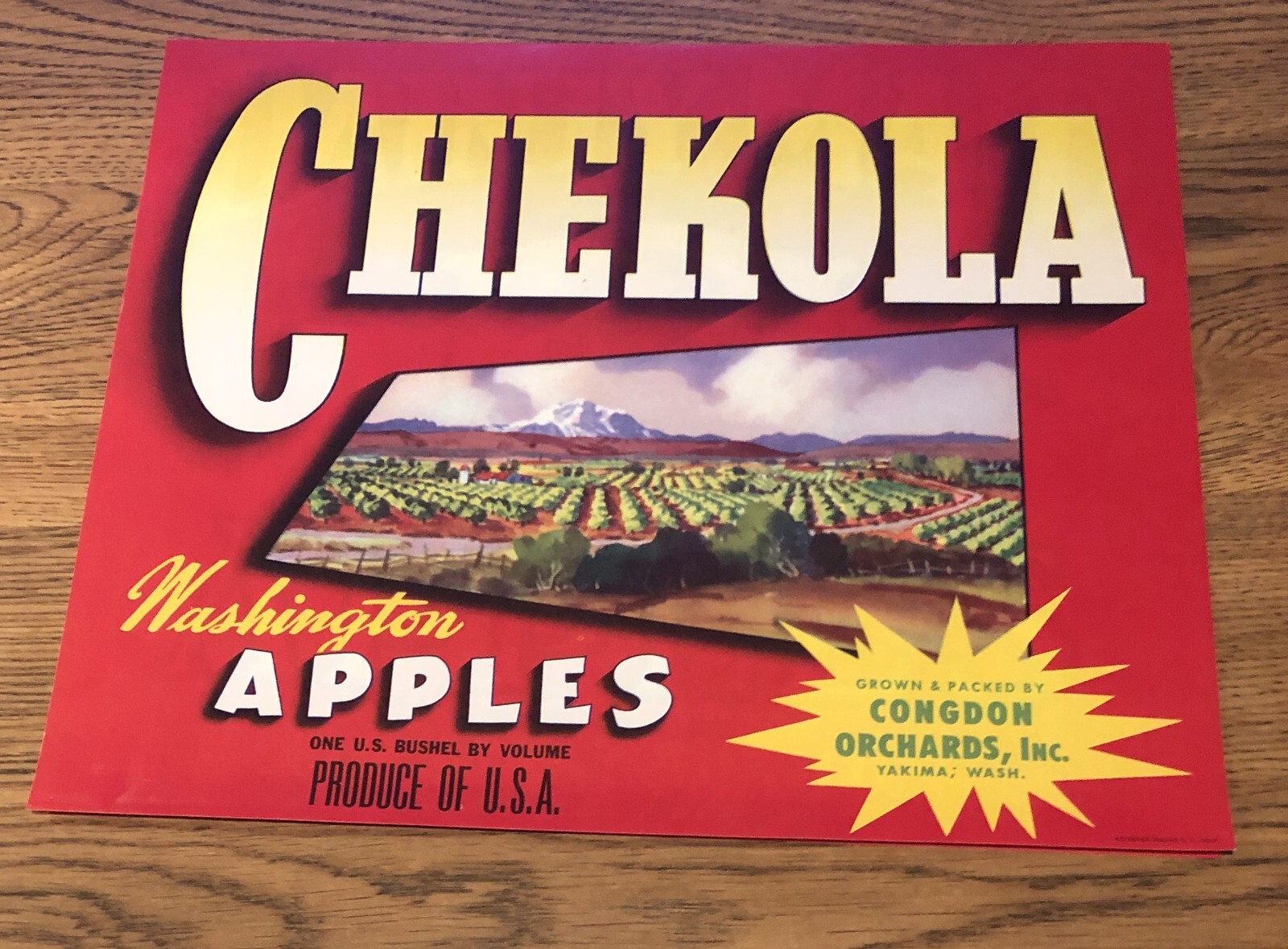 Chekola Brand Apple Crate Label – Yakima Valley