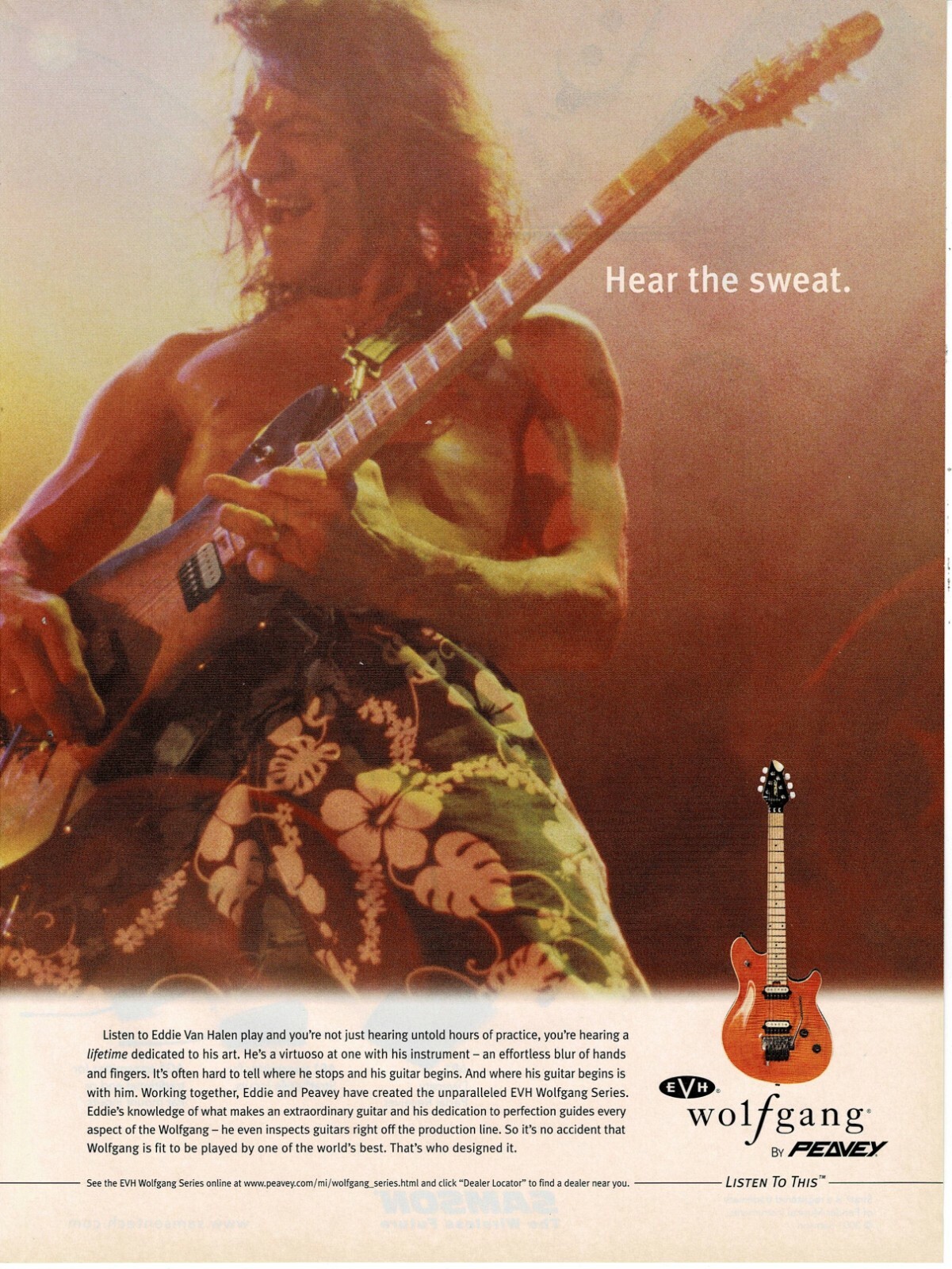 Eddie Van Halen – Peavey Guitars – EVH WOLFGANG – 2002 Print Ad