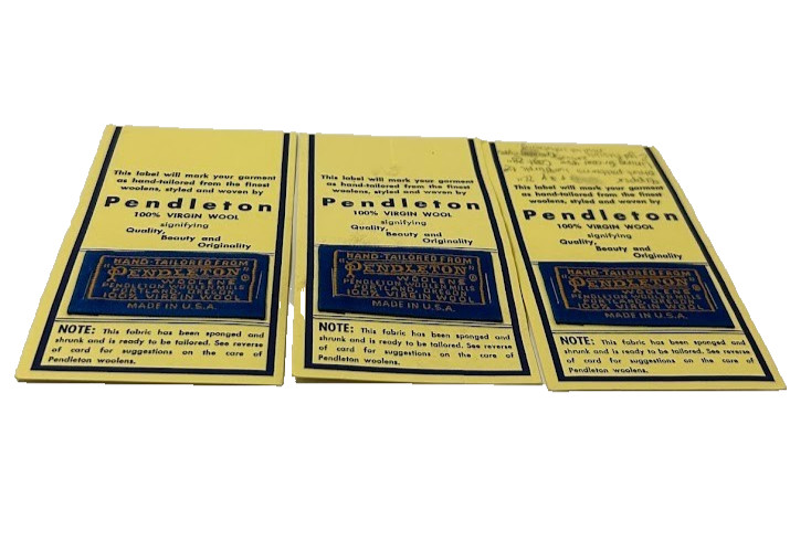 VTG Pendleton Woolen Mills Virgin Wool Tag Hand Tailored From Set of 3