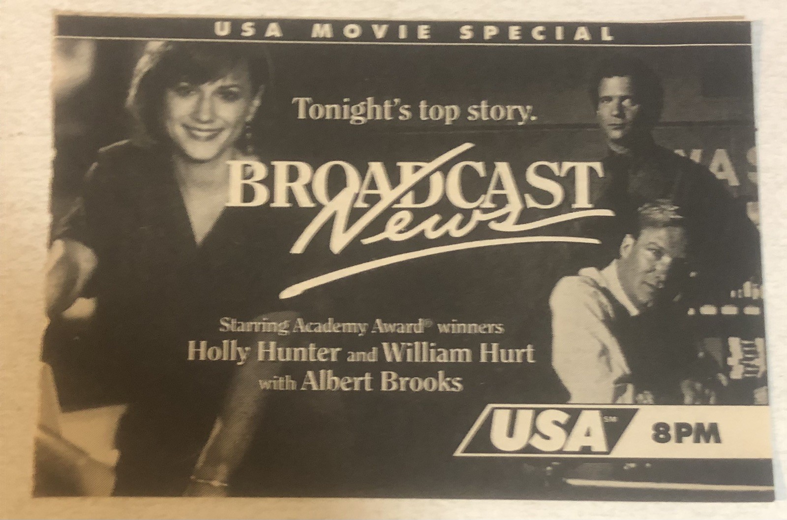 Broadcast News Holly Hunter William Hurt Albert Print Ad Advertisement TPA30