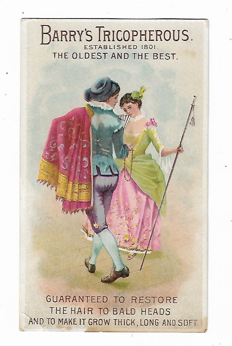 Trade Card Barry’s Tricopherous Restore Hair Bald Heads Matador Spanish Dancer