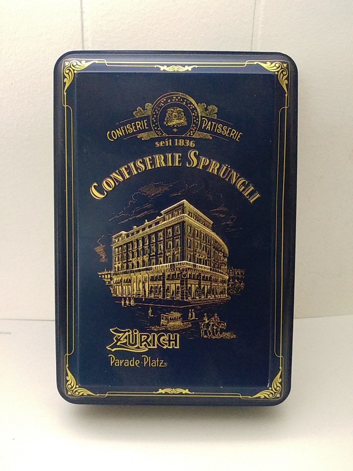 Zurich 2020 Confiserie Patisserie Sprungli Empty Tin Metal Box 7.5 X 5 X 2 Inch
