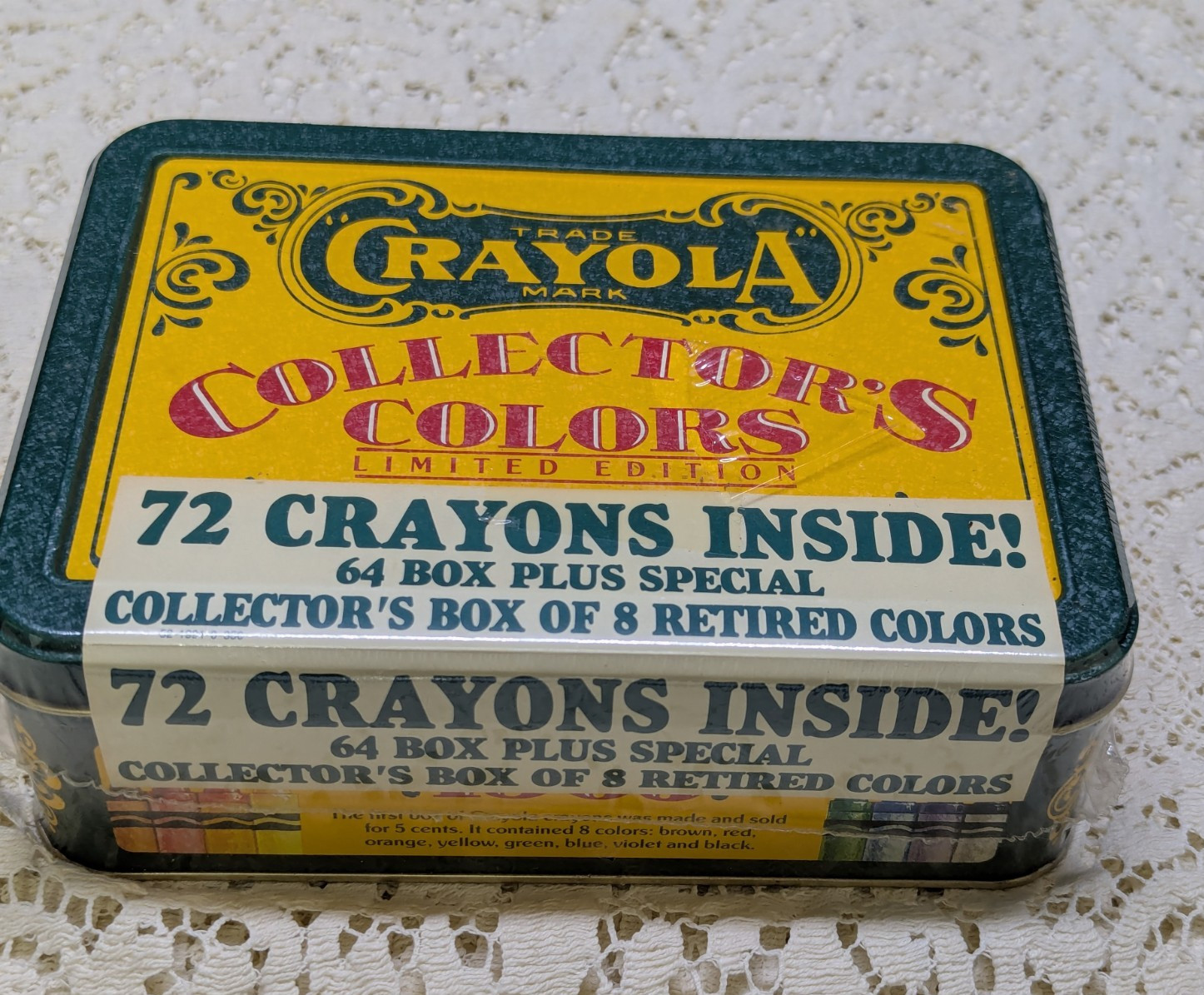 1991 CRAYOLA COLLECTOR’S LIMITED EDITION TIN w 72 CRAYONS – FACTORY SEALED
