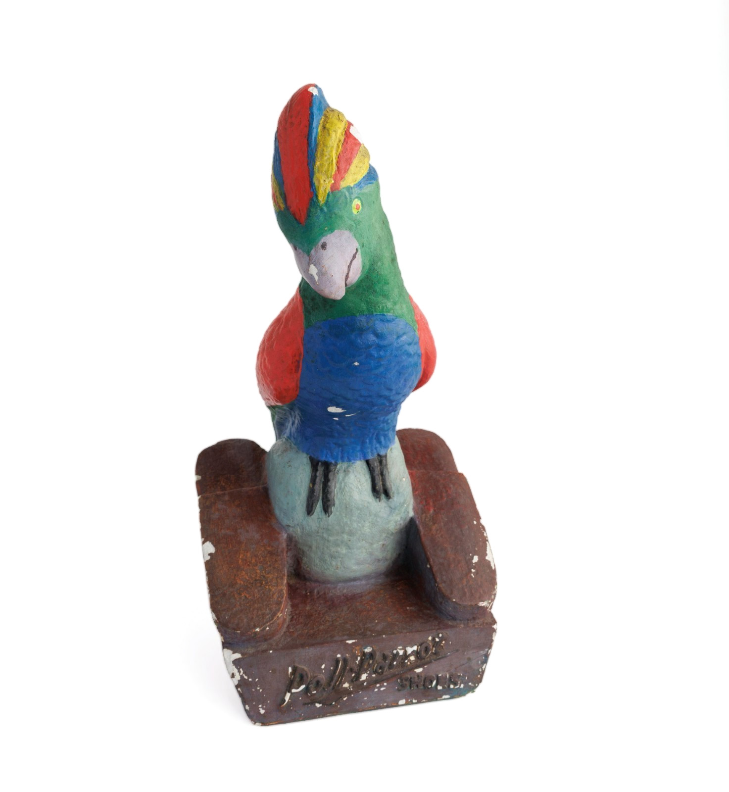 Vintage Poll Parrot Shoes Advertising Counter Display Painted Plaster