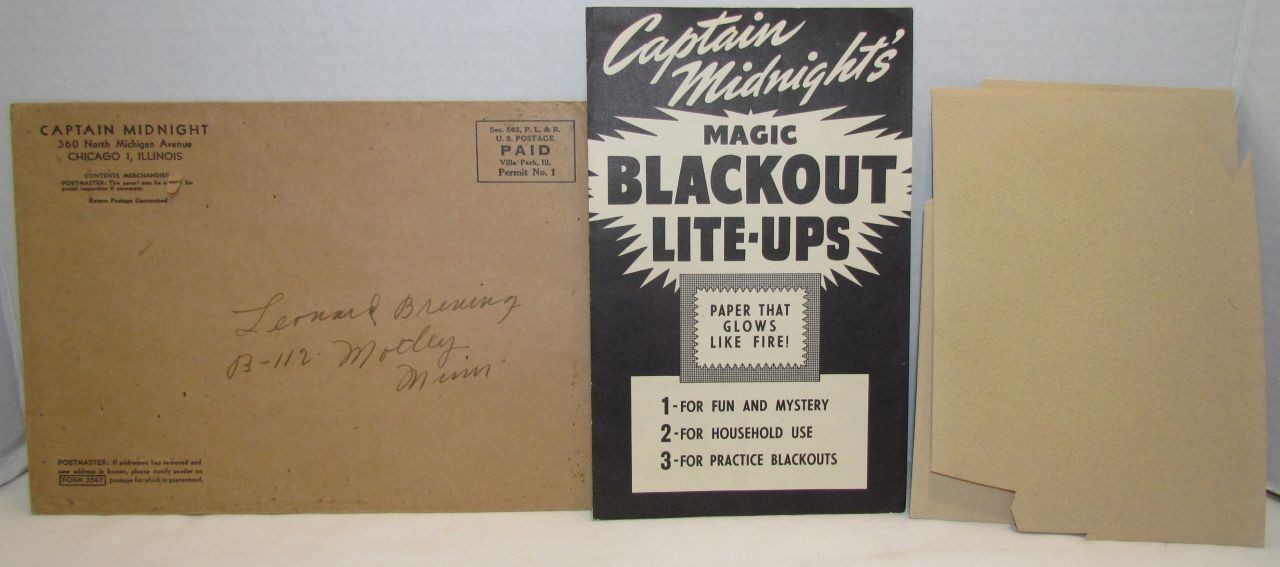 1942 Captain Midnight Magic Blackout Lite-Ups in Mailer